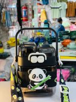 Cute Panda Kids Water Bottle with Straw & Shoulder Strap – 580ml - Image 3