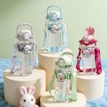 600ml Kids Cartoon Water Bottle with Straw & Handle | BPA Free | Leak Proof