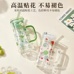 400ml Glass Juice Mug with Lid & Straw - Image 6