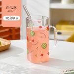 400ml Glass Juice Mug with Lid & Straw - Image 7
