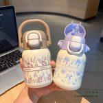 Mini 6 Stainless Steel Thermos Cup, Portable and Stylish Water Bottle for Girls, Children, and Students, with a Straw