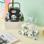 Cute Panda Kids Water Bottle with Straw & Shoulder Strap – 580ml - Image 4