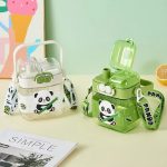 Cute Panda Kids Water Bottle with Straw & Shoulder Strap – 580ml - Image 5