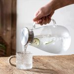 Weight Less Heat Proof Glass Water Jug with Stainless Steel Lid – 2.6Ltr - Image 2