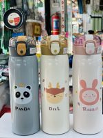 500ml Stainless Steel Water Bottle | Panda, Deer & Rabbit Design - Image 2